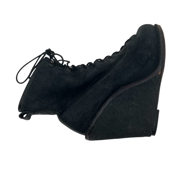 rag & bone Black Suede Lace Up Wedge Boots Size 38 Women’s - Picture 5 of 13